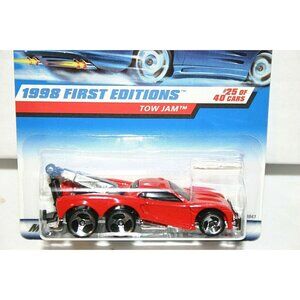 Hot Wheels 1998 First Editions Tow Jam # 658 red 6 wheeler